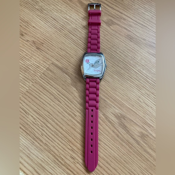 Fossil Watch Hope with Etched Dove and Flower - Picture 3 of 6